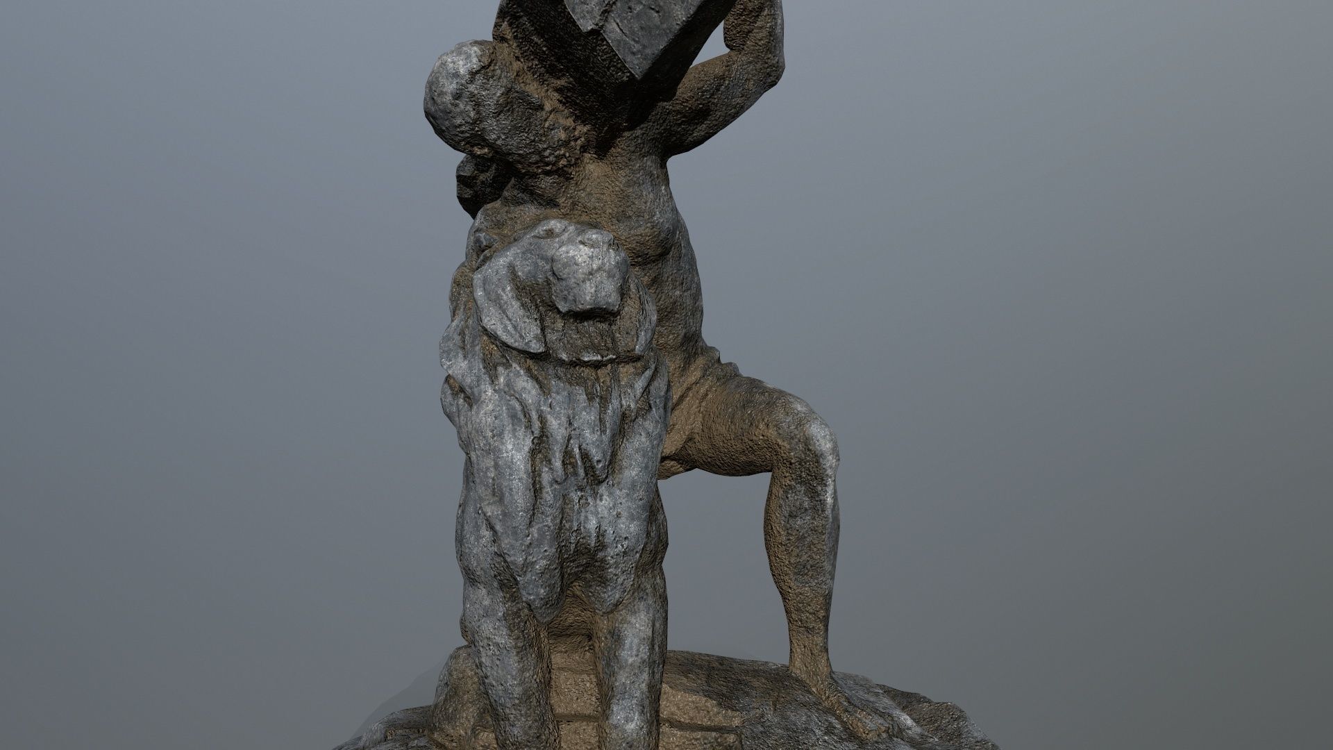  Hercules  and  Lion Low-poly 3D model_7