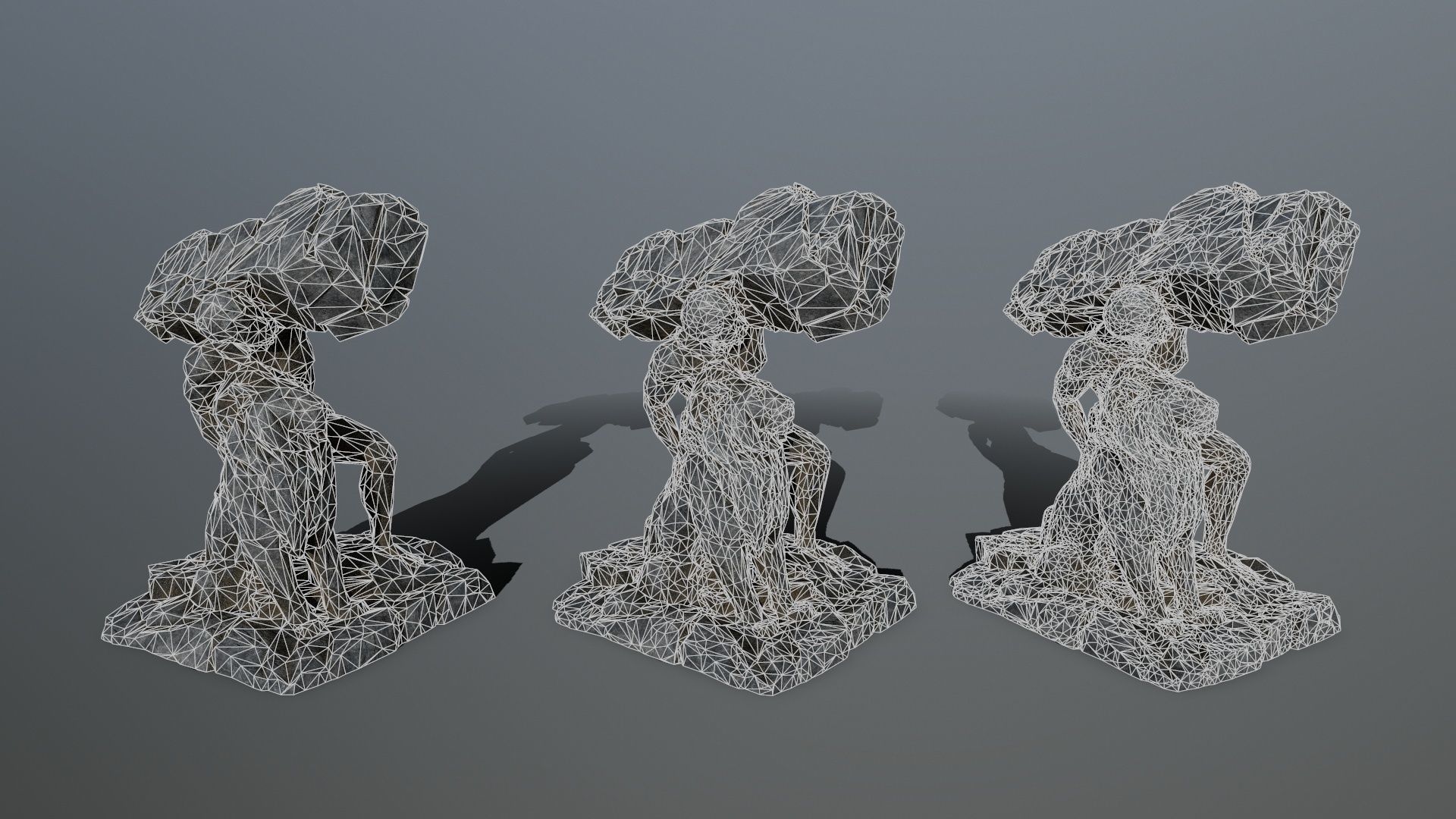  Hercules  and  Lion Low-poly 3D model_11