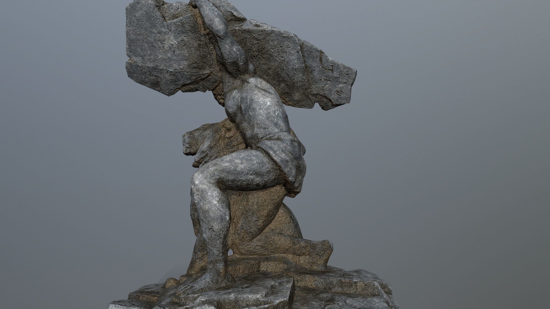  Hercules  and  Lion Low-poly 3D model_8