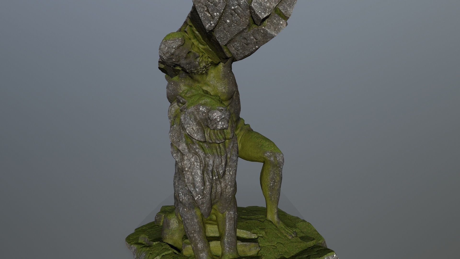  Hercules  and  Lion Low-poly 3D model_8