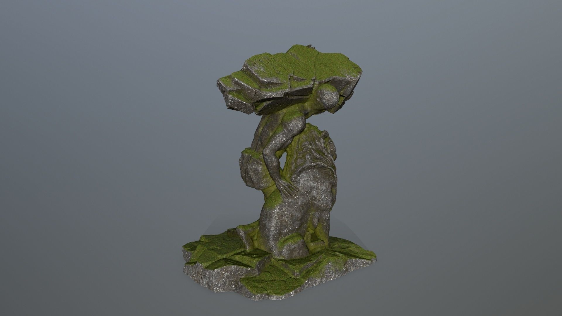  Hercules  and  Lion Low-poly 3D model_2