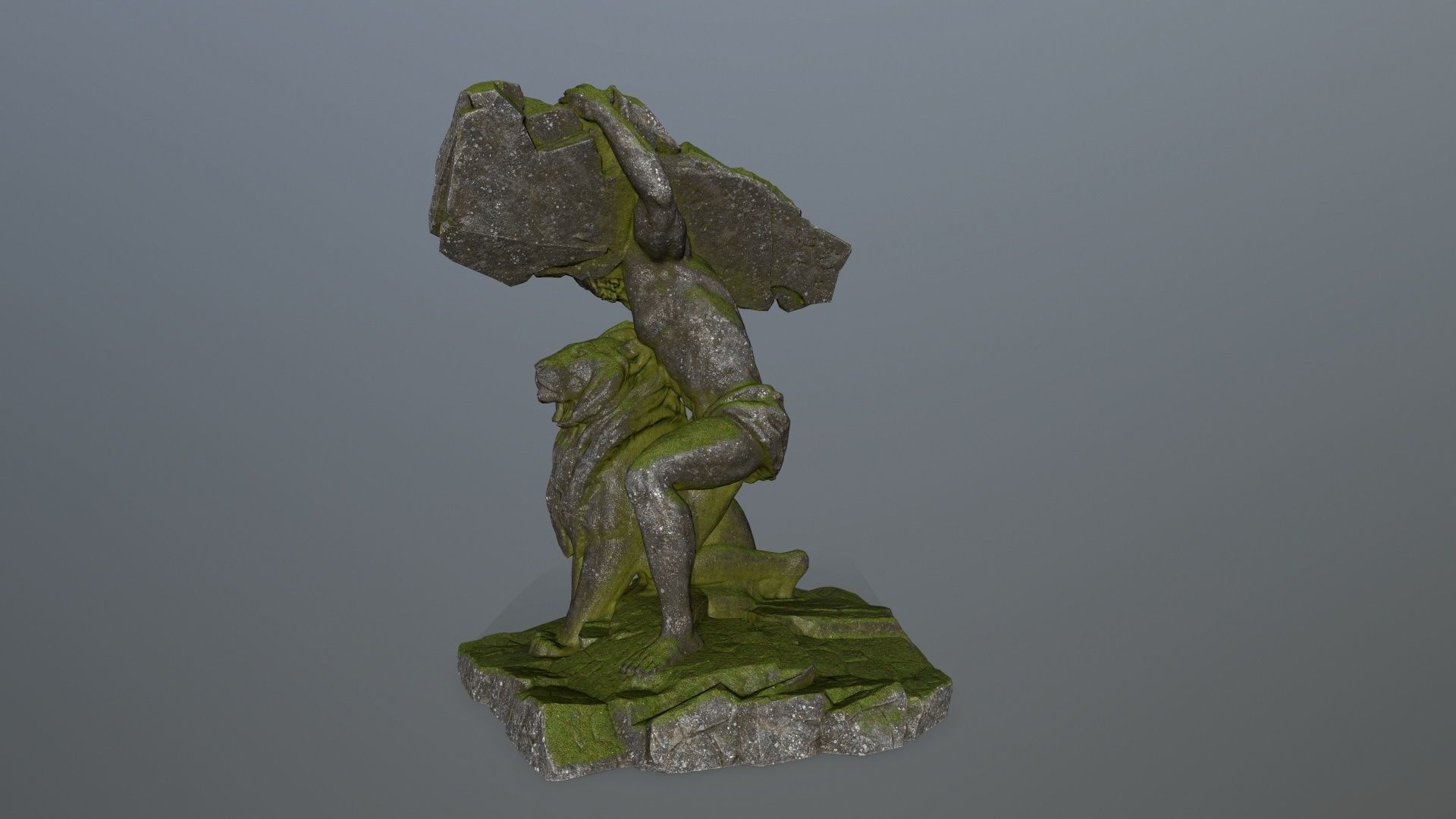  Hercules  and  Lion Low-poly 3D model_5