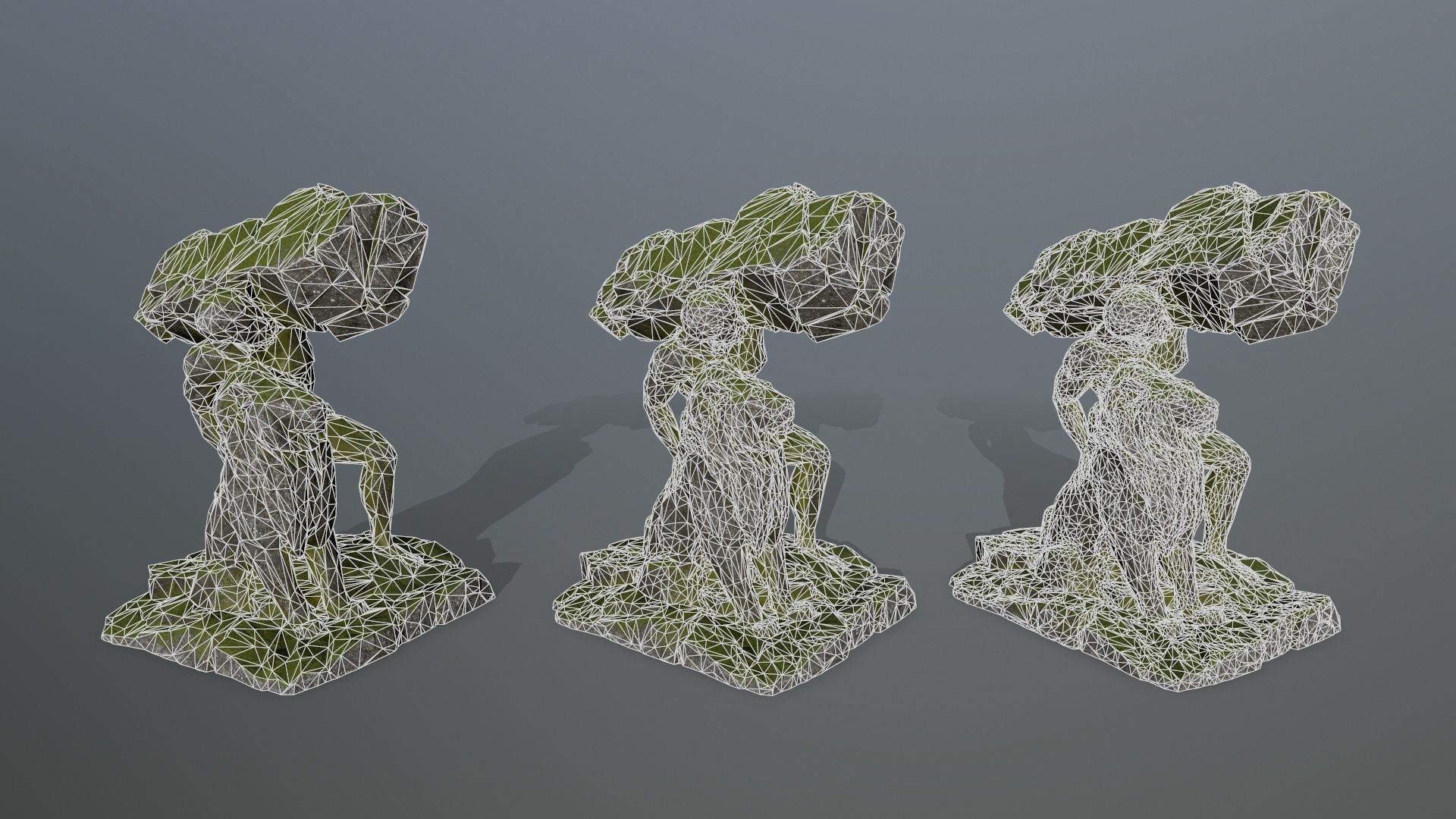  Hercules  and  Lion Low-poly 3D model_12