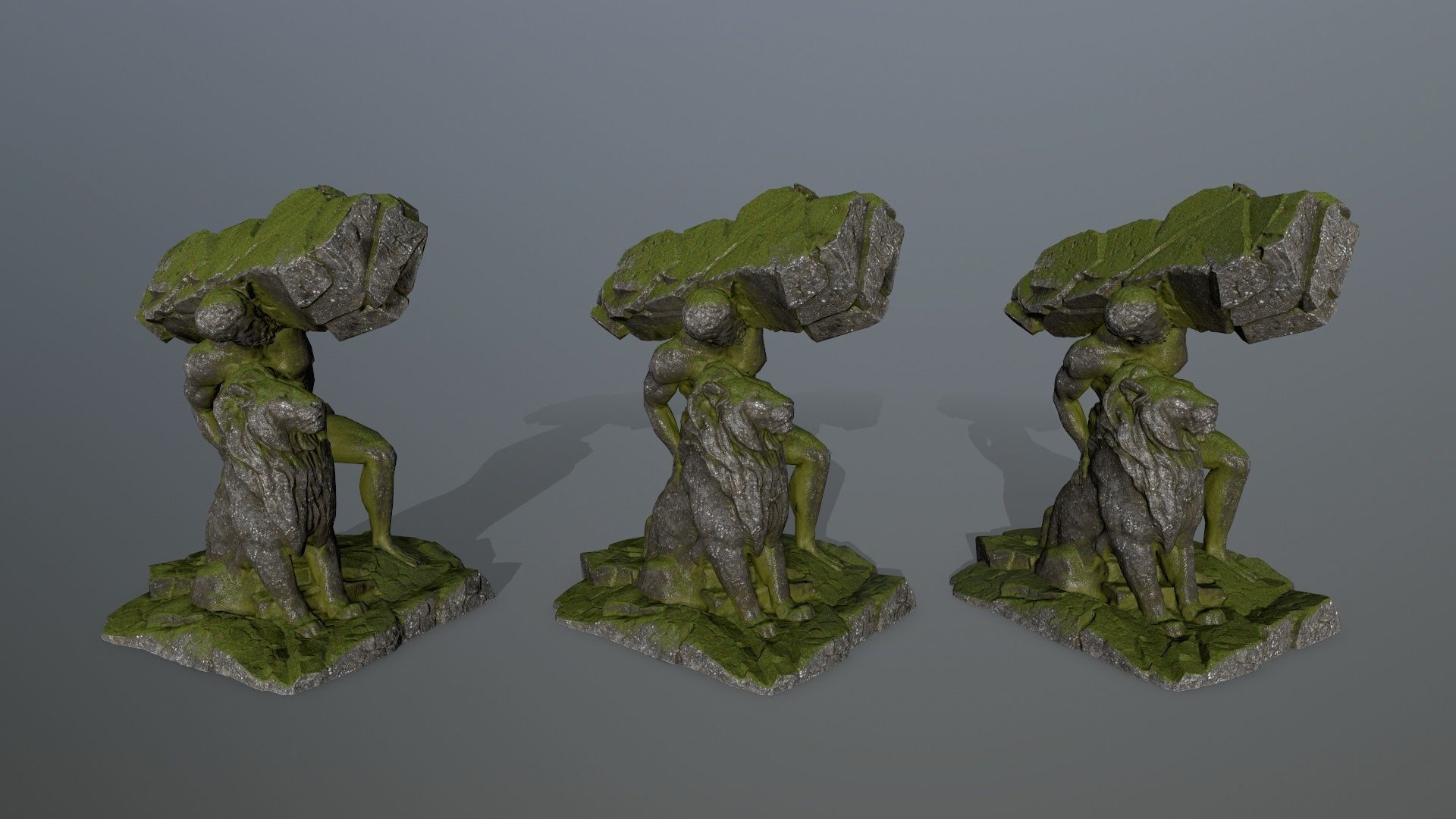  Hercules  and  Lion Low-poly 3D model_11