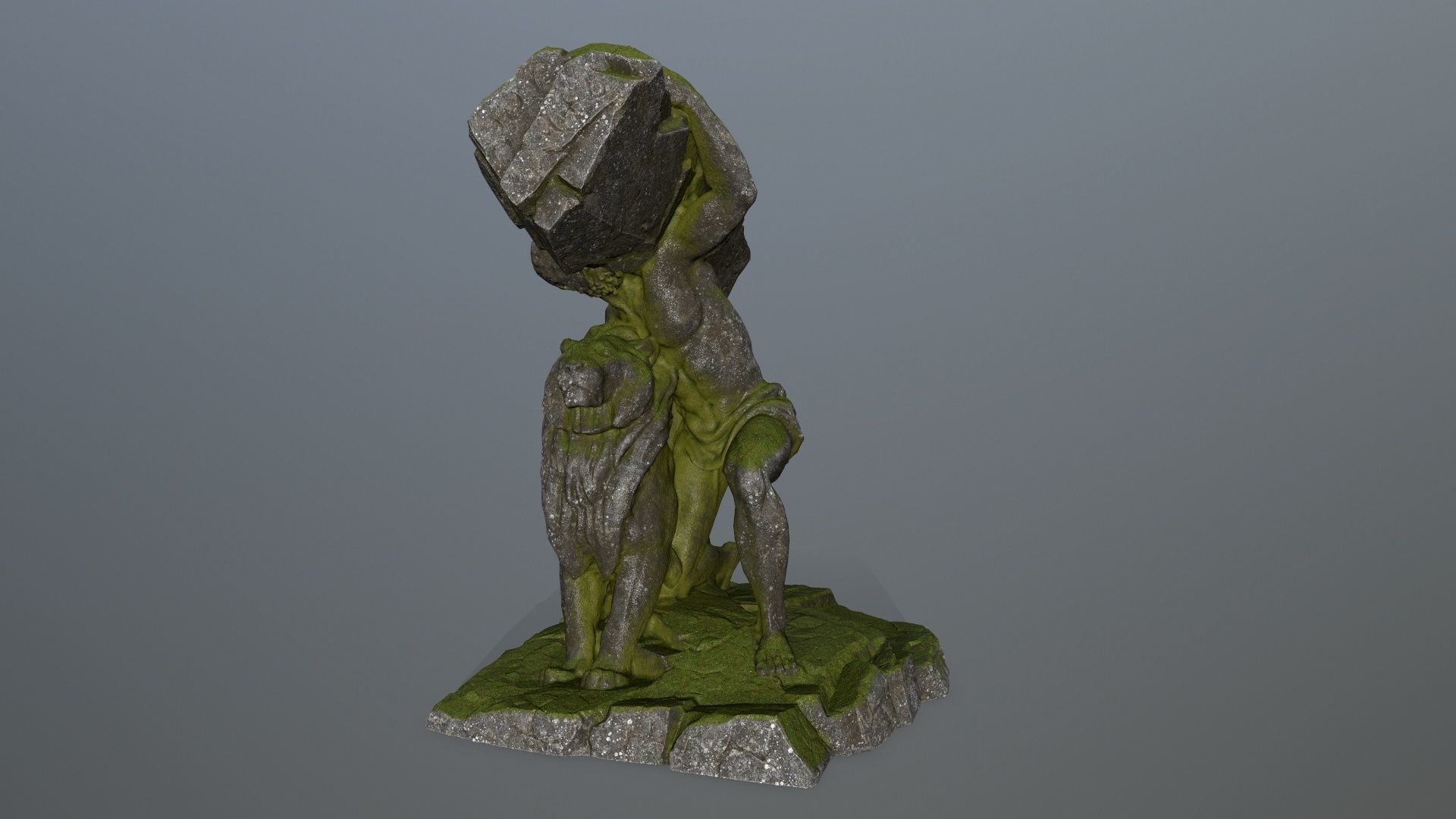  Hercules  and  Lion Low-poly 3D model_6