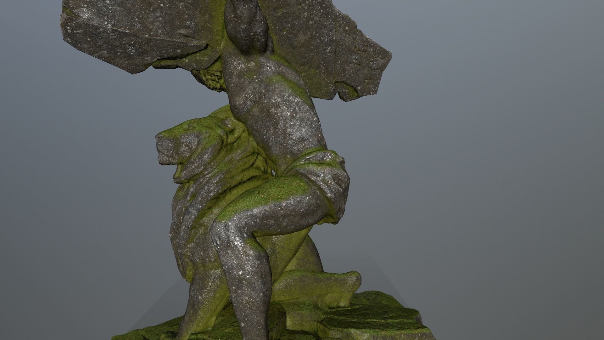  Hercules  and  Lion Low-poly 3D model_9