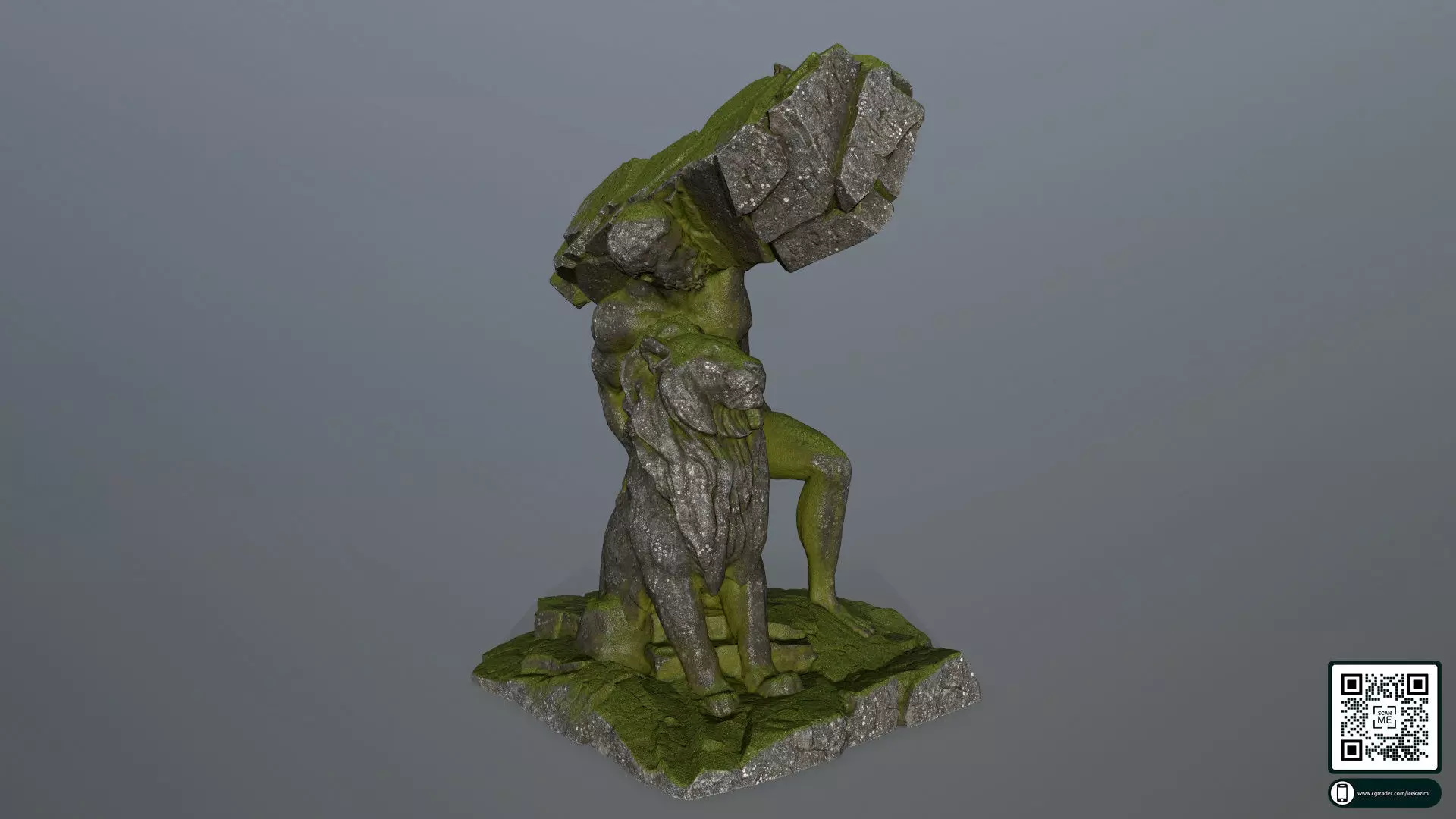  Hercules  and  Lion Low-poly 3D model_0