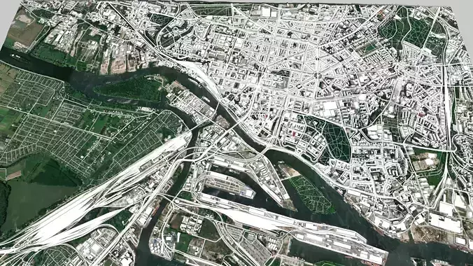 Cityscape Szczecin Poland 3D model