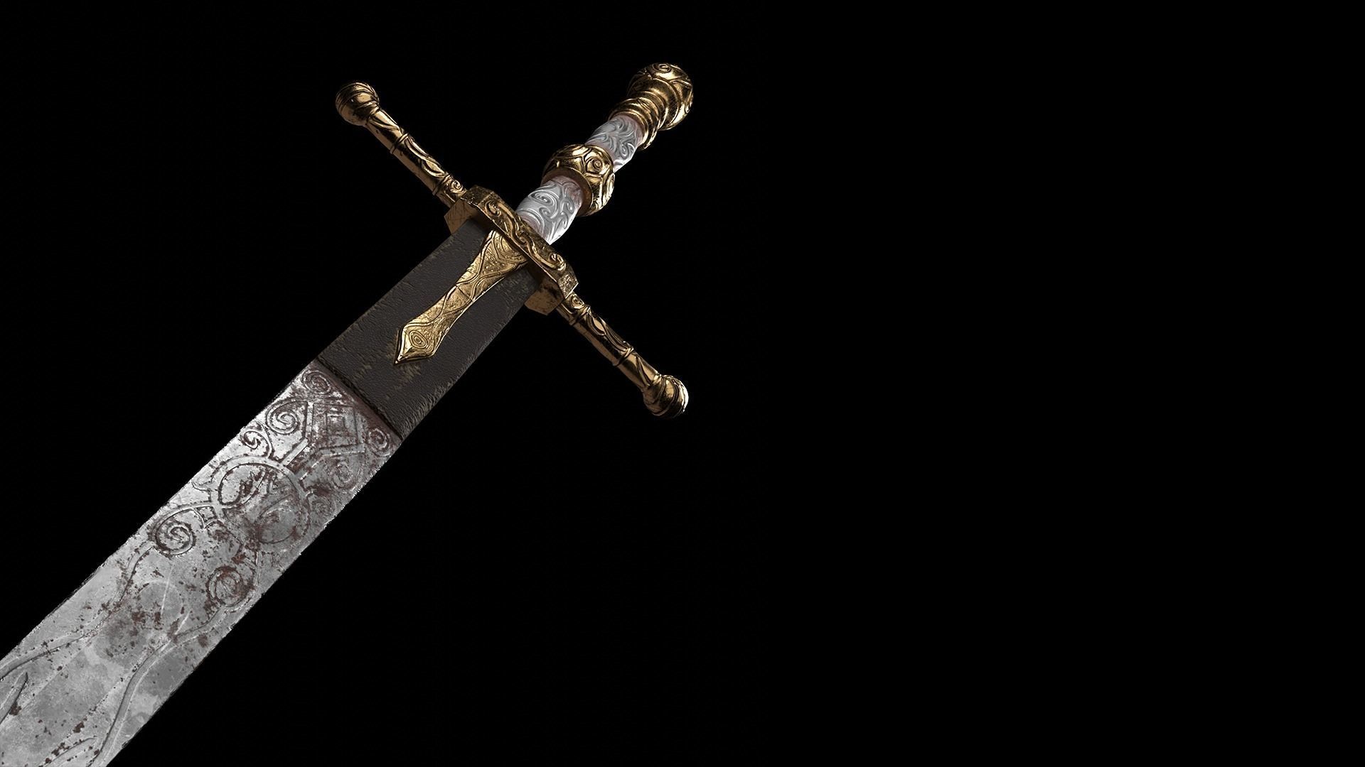 Low Poly-Mid Poly Game Ready Great Sword from Elden Ring  Low-poly 3D model_1