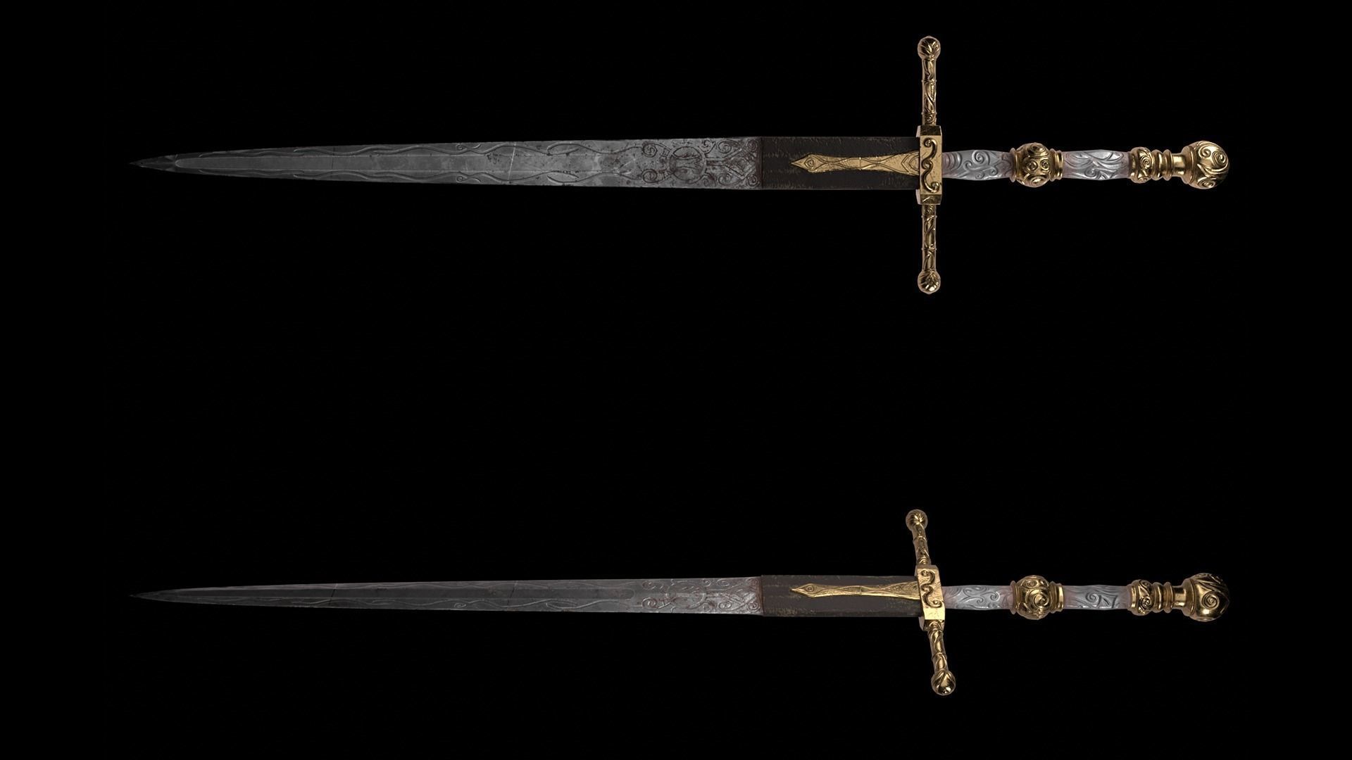 Low Poly-Mid Poly Game Ready Great Sword from Elden Ring  Low-poly 3D model_2