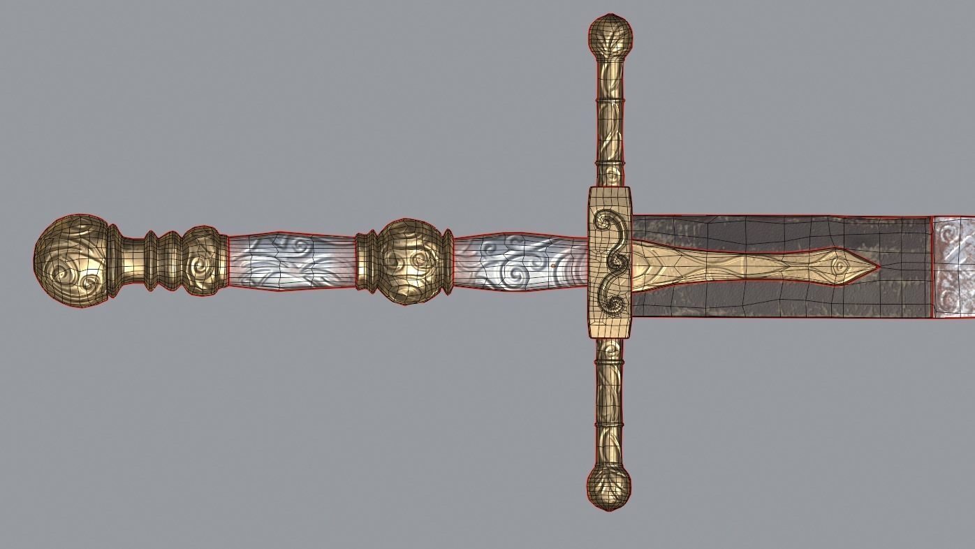Low Poly-Mid Poly Game Ready Great Sword from Elden Ring  Low-poly 3D model_7