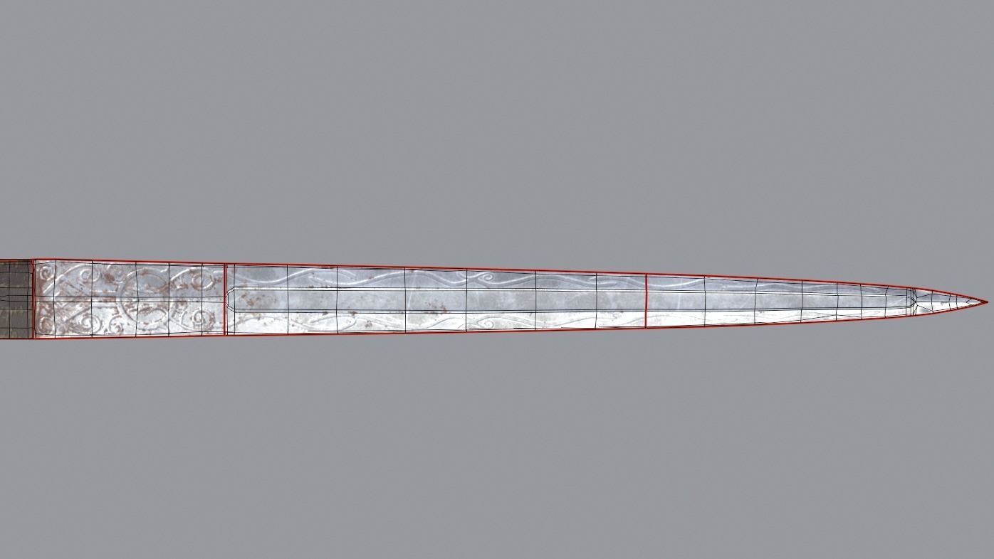 Low Poly-Mid Poly Game Ready Great Sword from Elden Ring  Low-poly 3D model_8