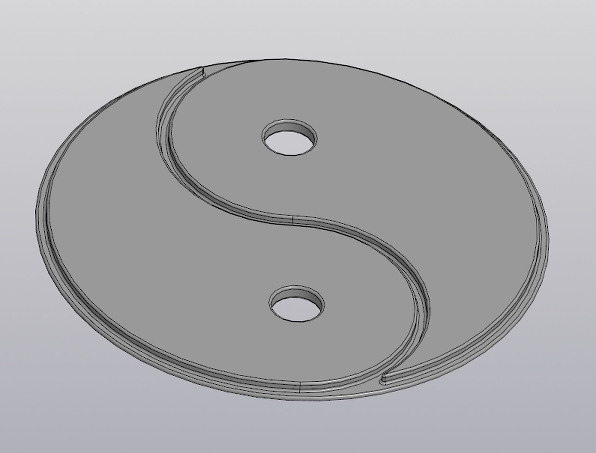Cup coaster Yin Yang  3D print model_2