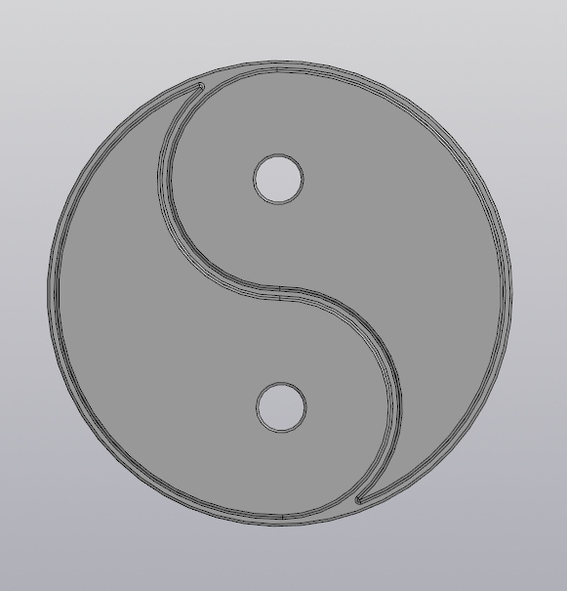 Cup coaster Yin Yang  3D print model_1