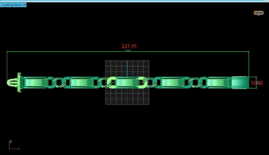 classic two-metal  wide bracelet with lock  unisex 587 3D print model_33