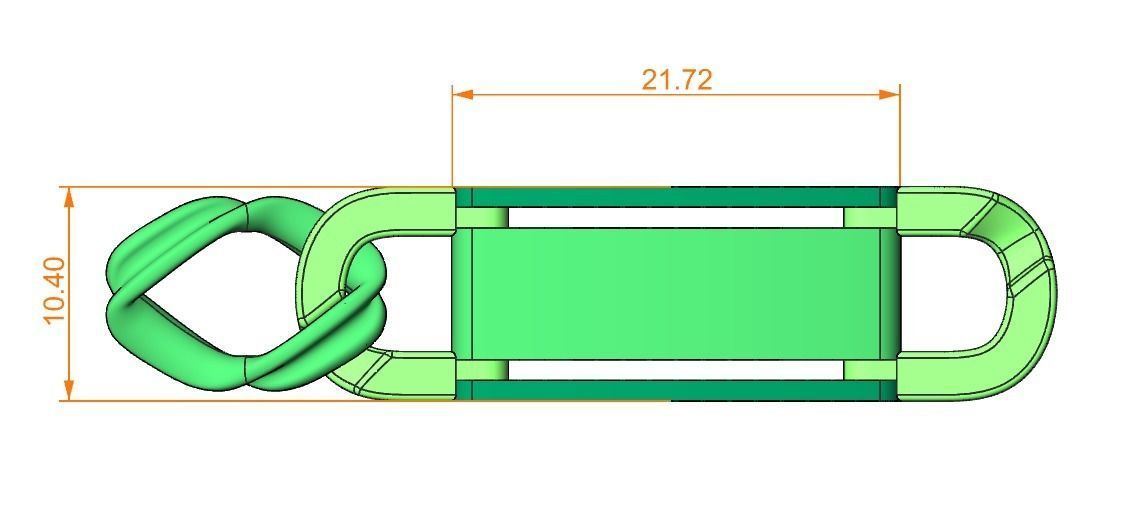 classic two-metal  wide bracelet with lock  unisex 587 3D print model_5