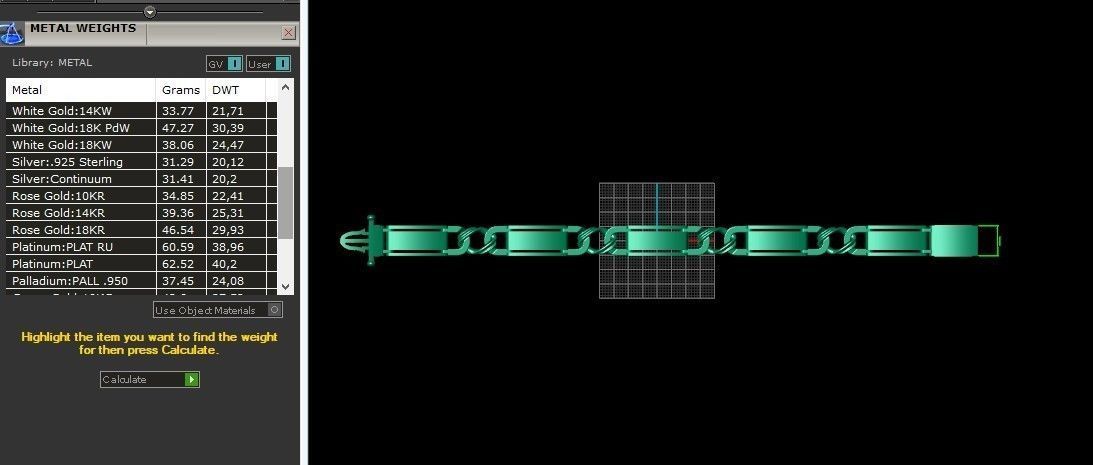 classic two-metal  wide bracelet with lock  unisex 587 3D print model_8