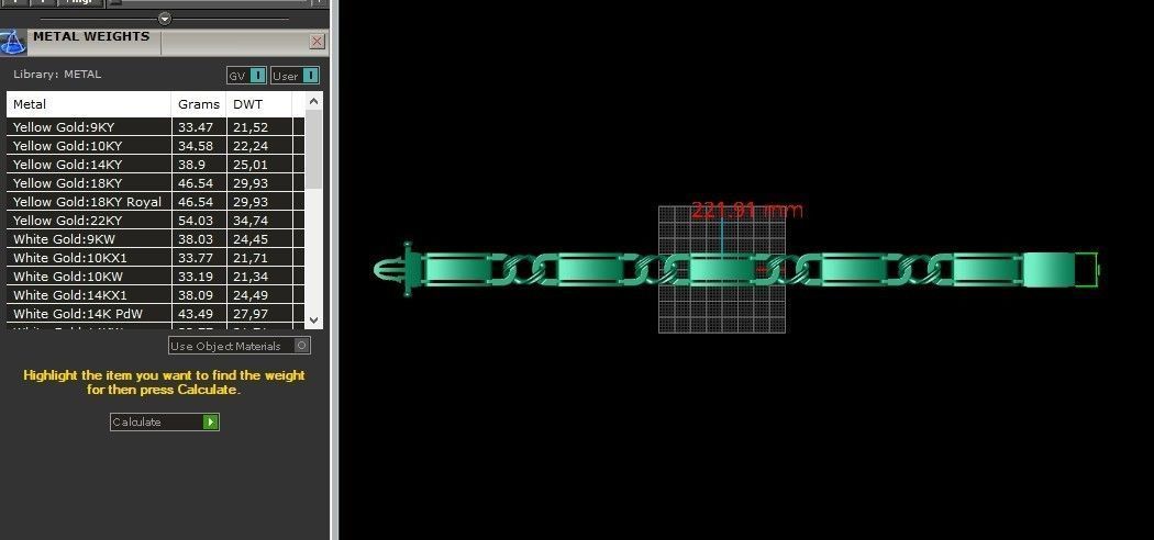 classic two-metal  wide bracelet with lock  unisex 587 3D print model_7