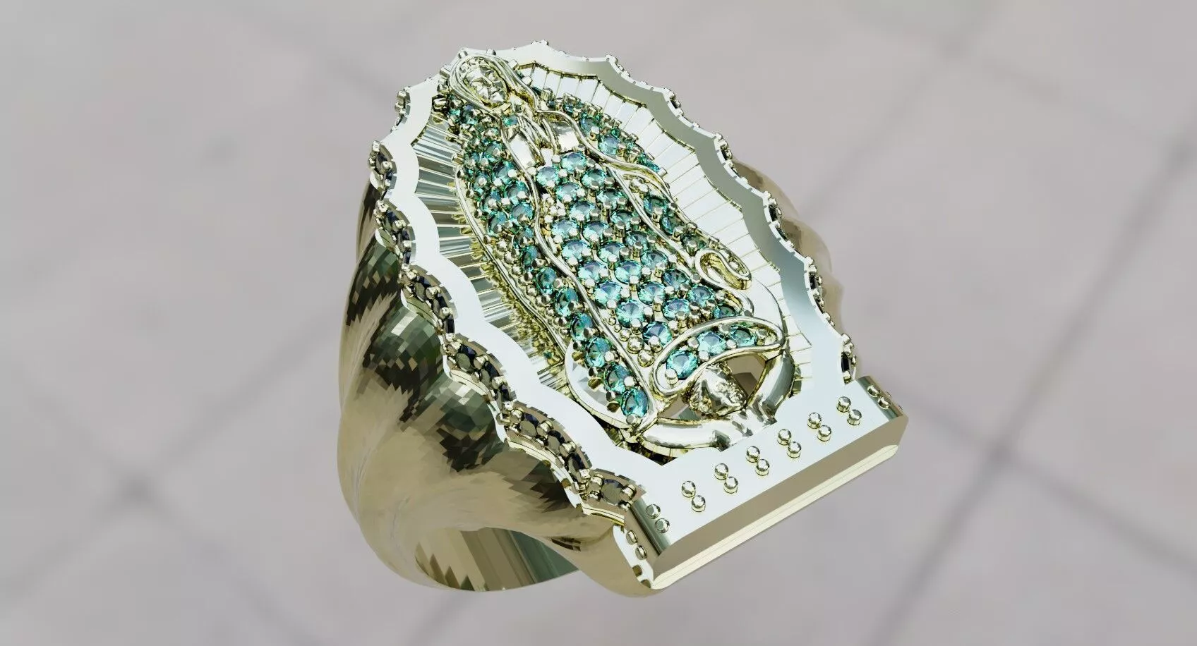 virgin of guadalupe ring 3D print model