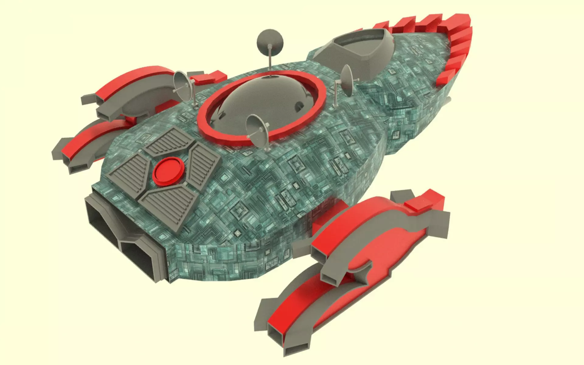 Mig - 800 Spaceship Low-poly 3D model_0