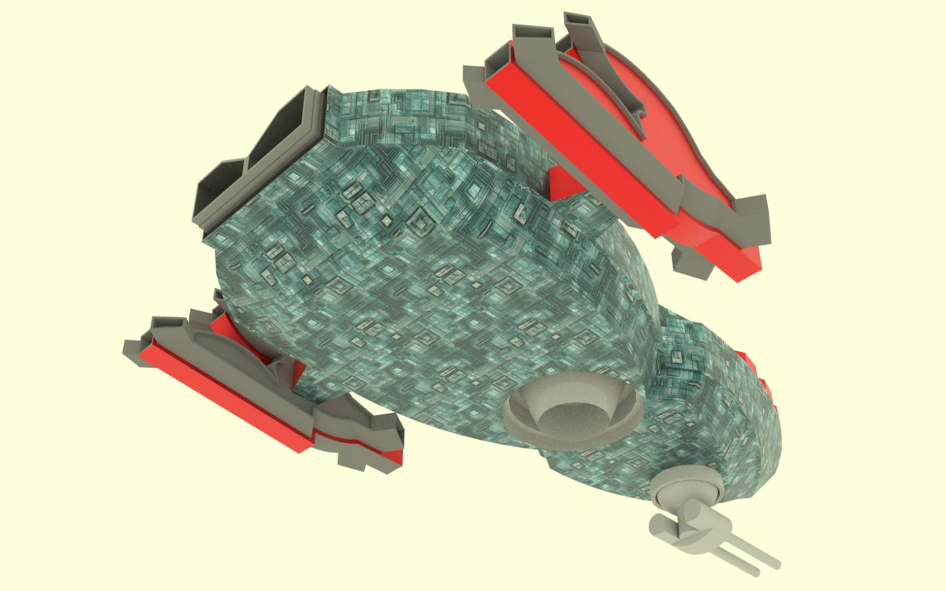 Mig - 800 Spaceship Low-poly 3D model_3