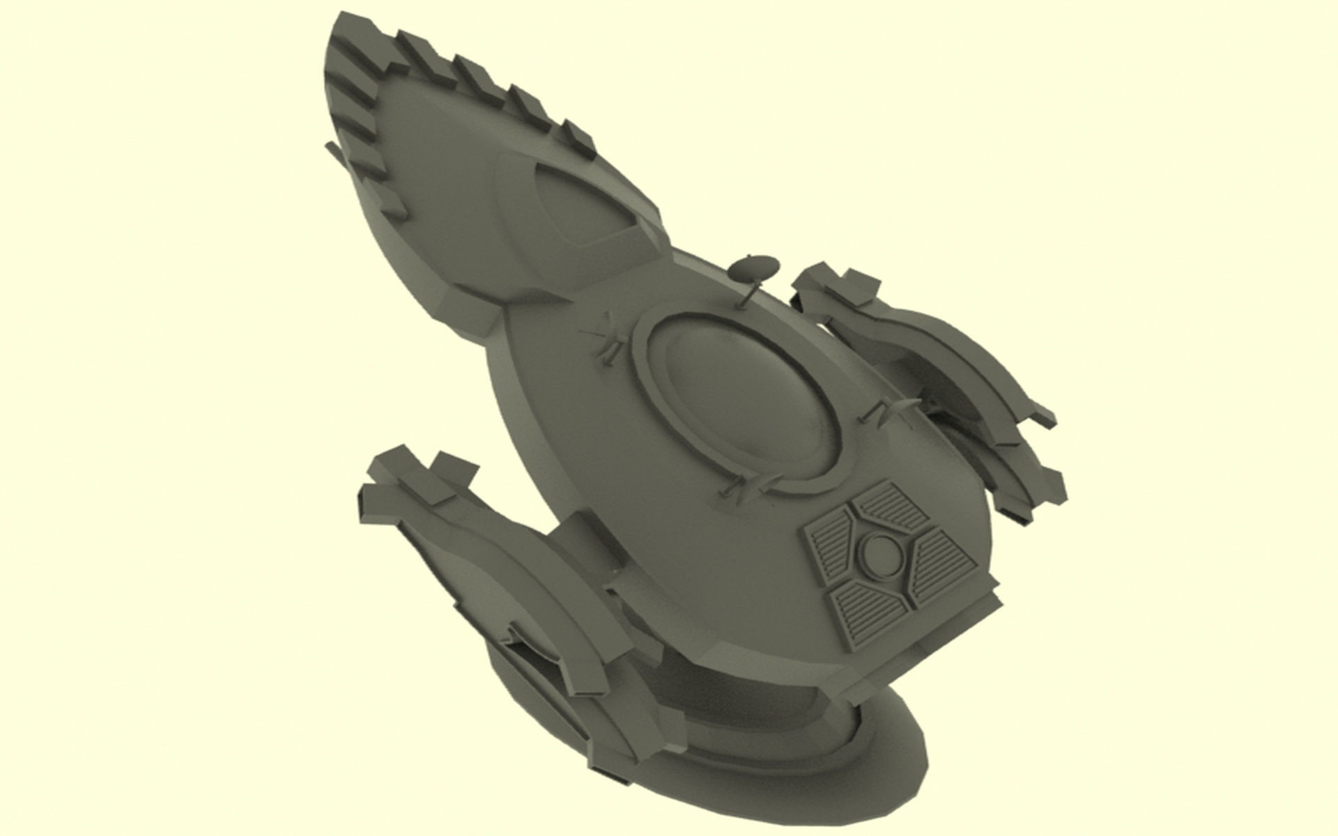 Mig - 800 Spaceship Low-poly 3D model_11