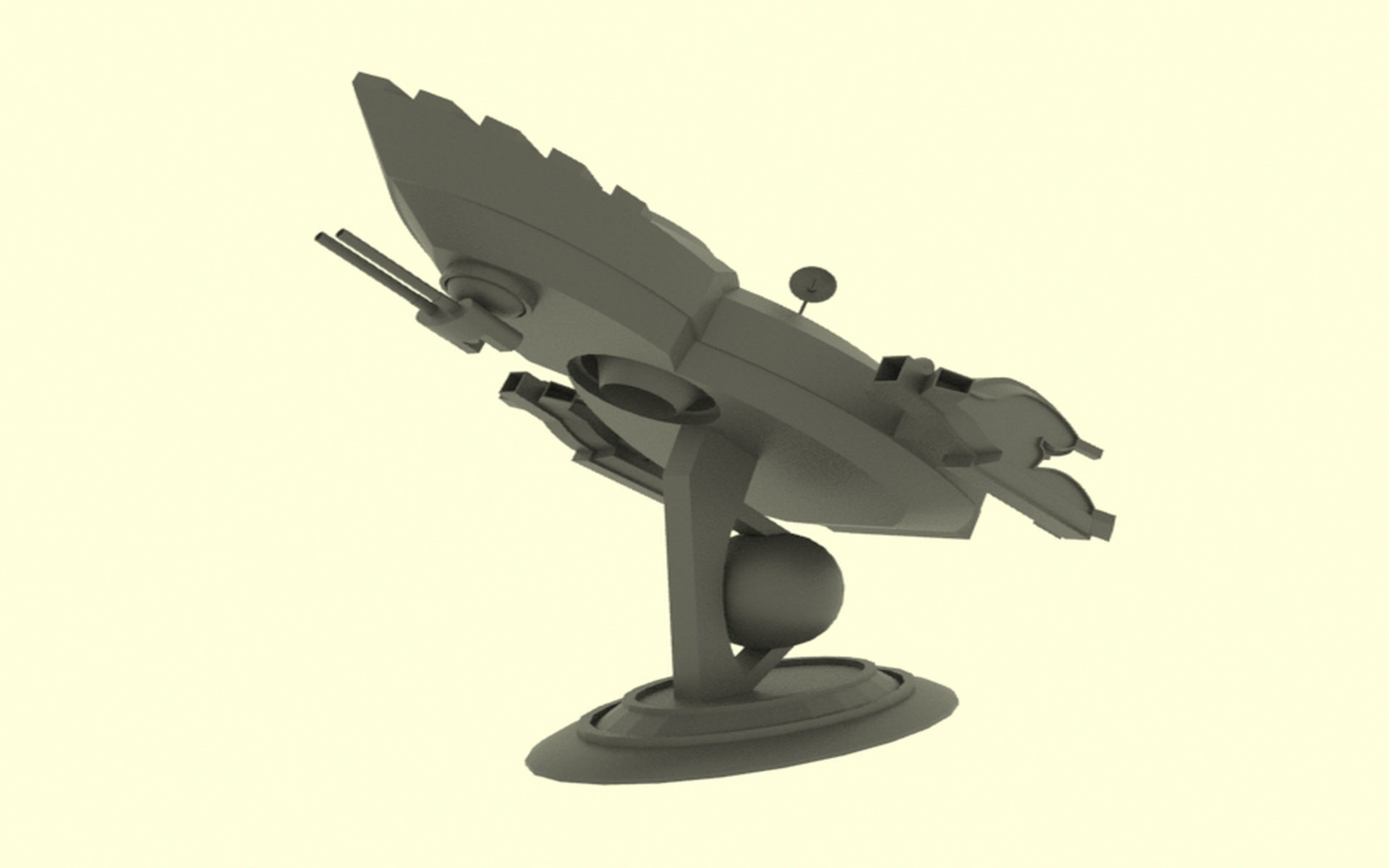 Mig - 800 Spaceship Low-poly 3D model_14