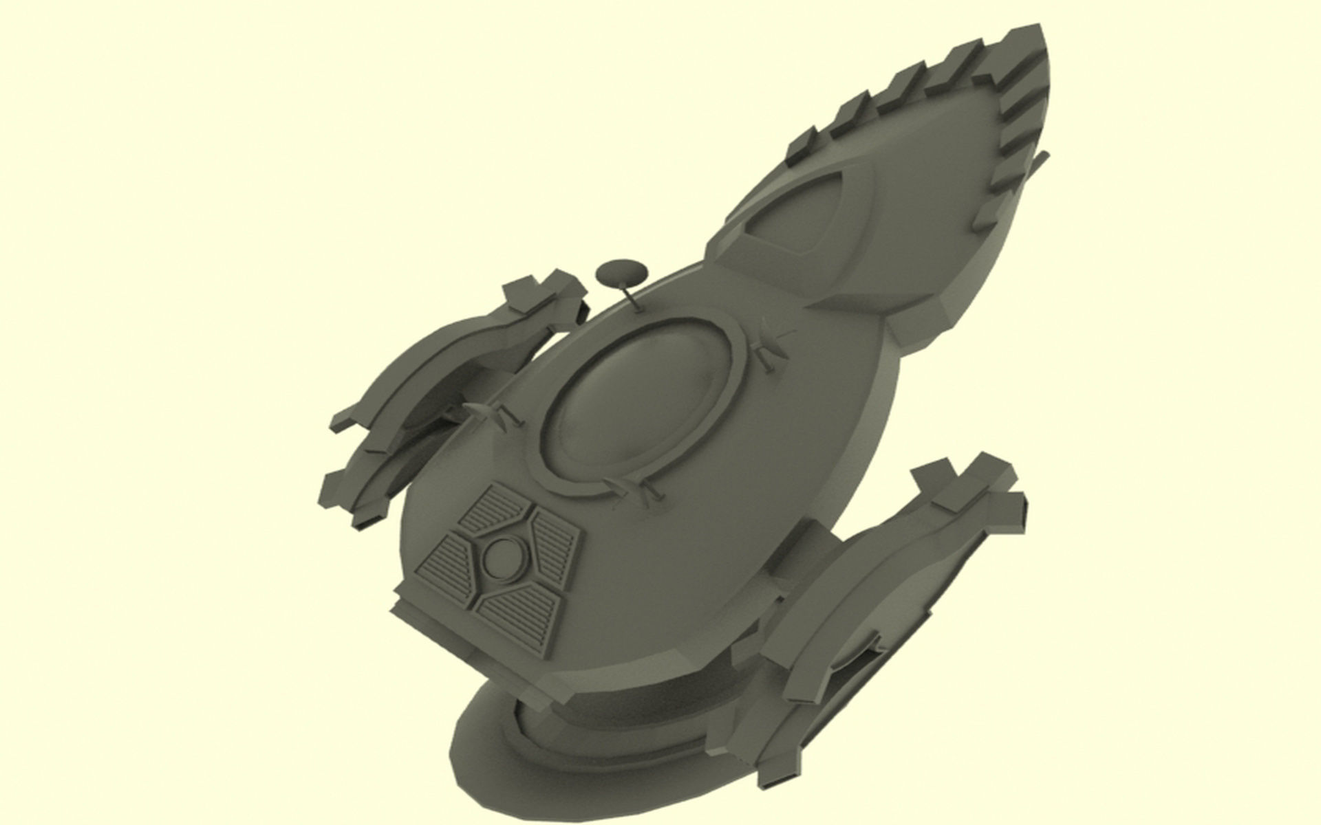 Mig - 800 Spaceship Low-poly 3D model_10