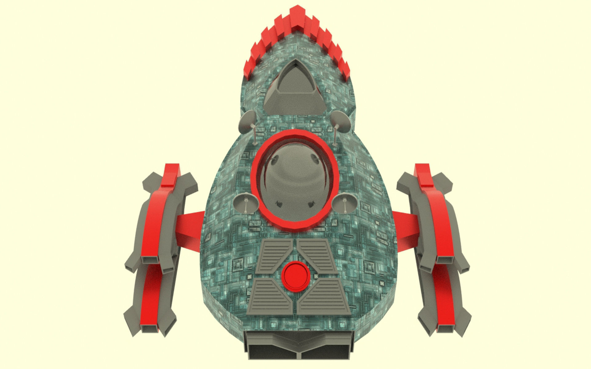 Mig - 800 Spaceship Low-poly 3D model_1