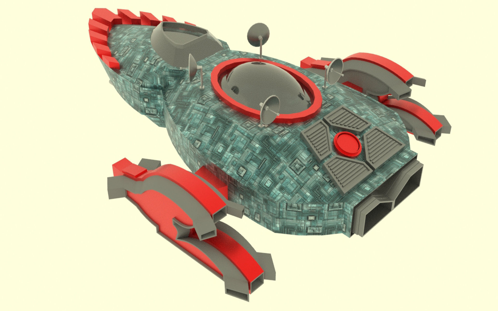 Mig - 800 Spaceship Low-poly 3D model_2