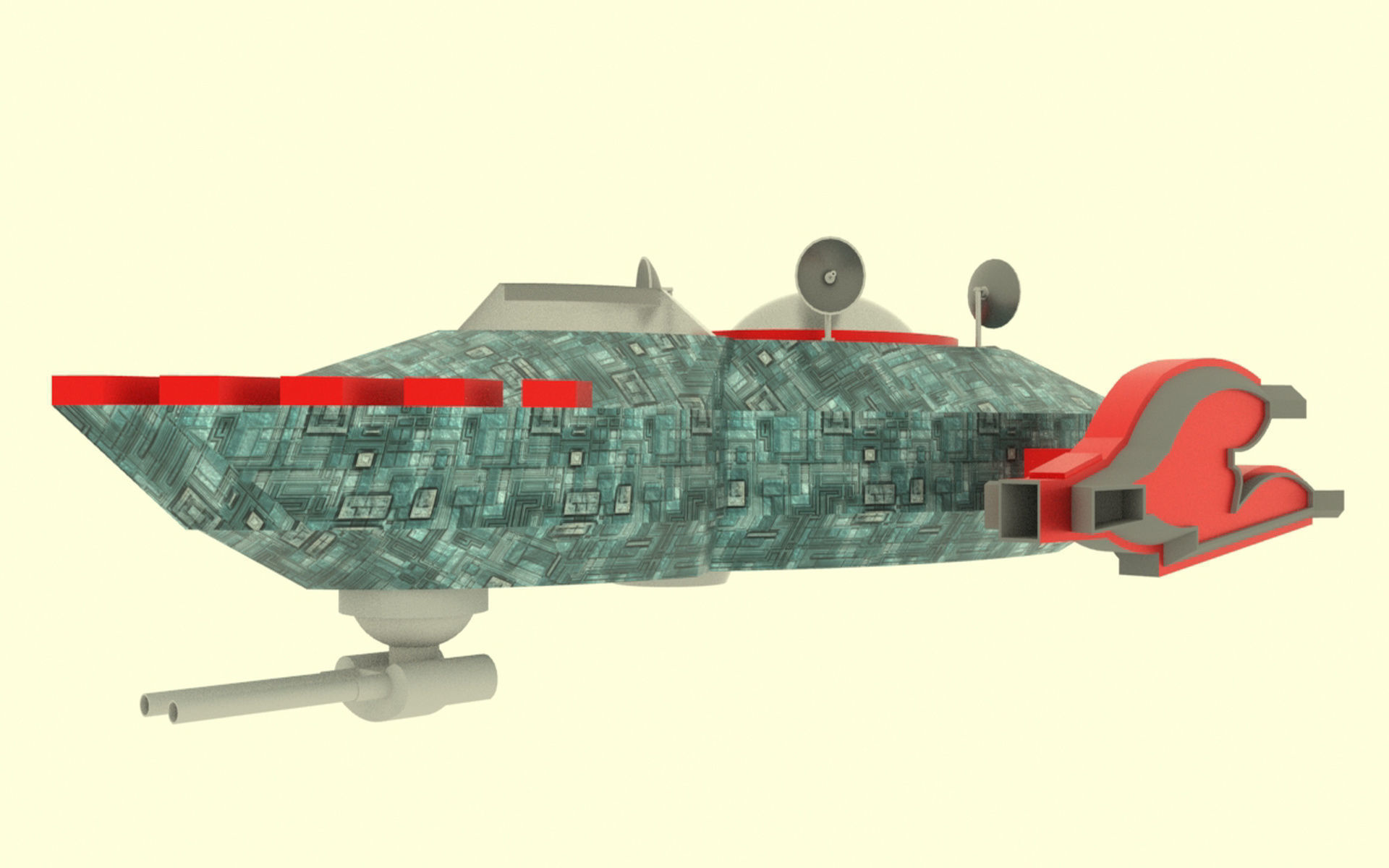 Mig - 800 Spaceship Low-poly 3D model_6