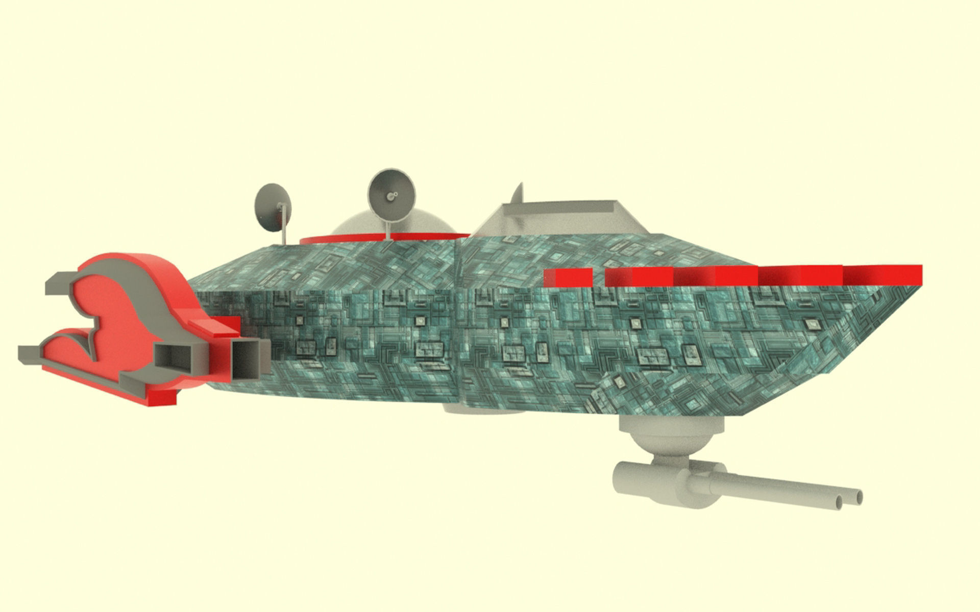Mig - 800 Spaceship Low-poly 3D model_7
