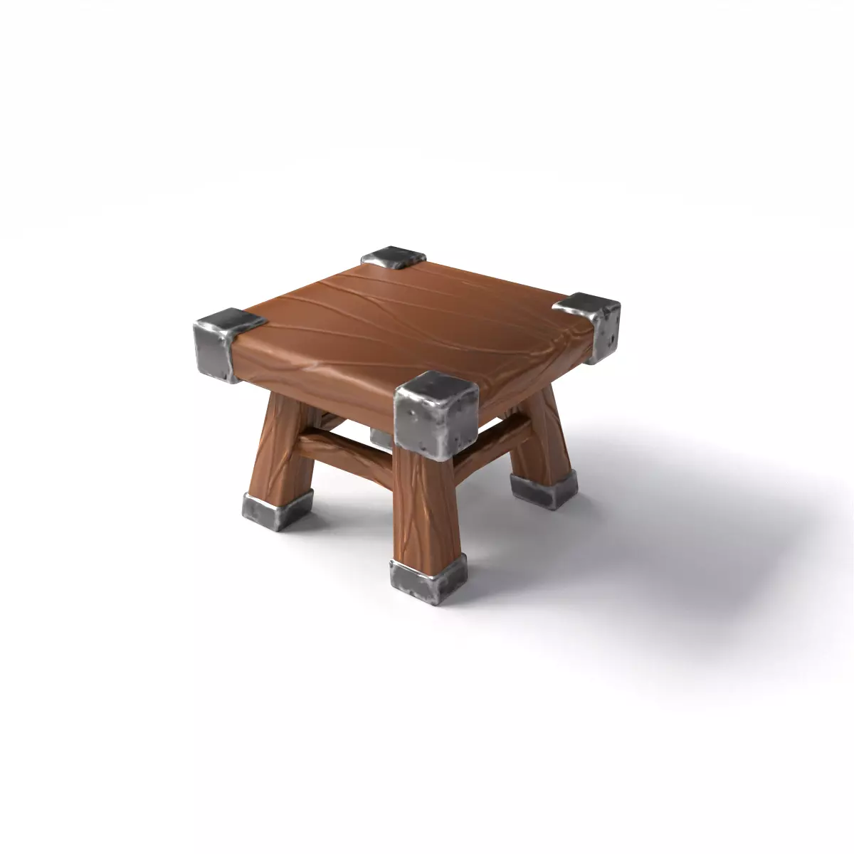 stool stylized fantasy Low-poly 3D model_0