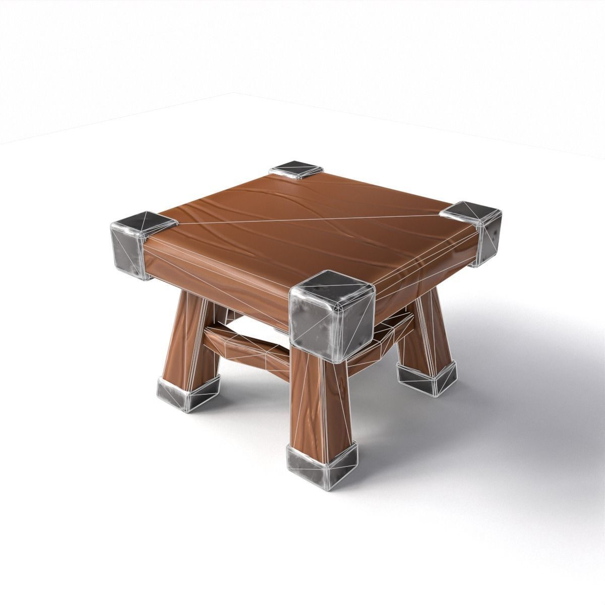 stool stylized fantasy Low-poly 3D model_11