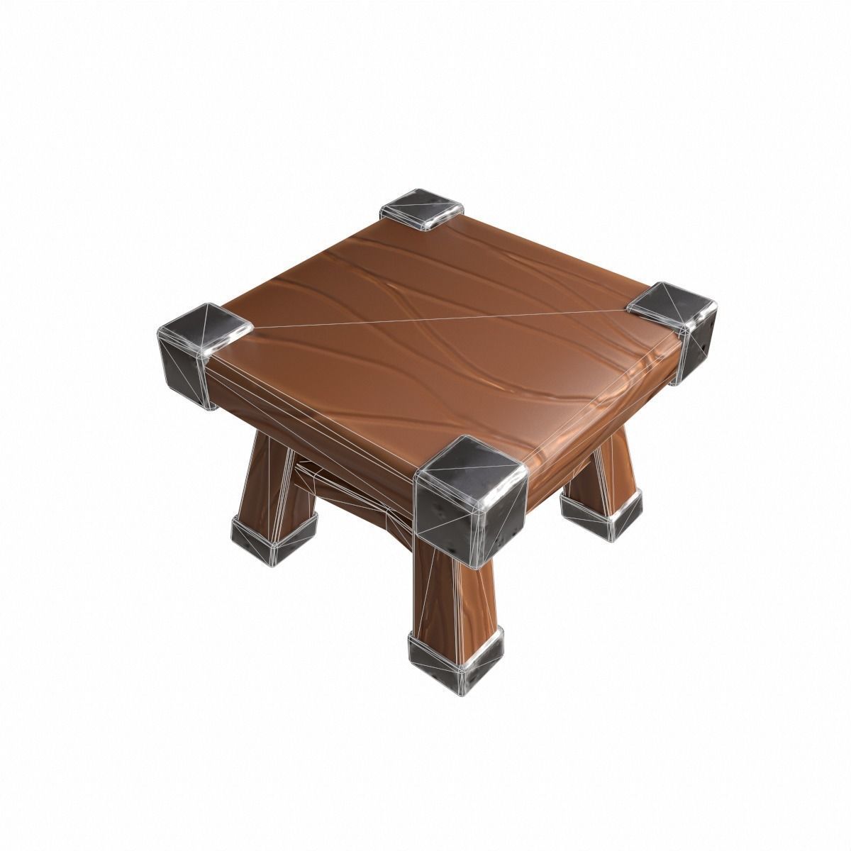 stool stylized fantasy Low-poly 3D model_15