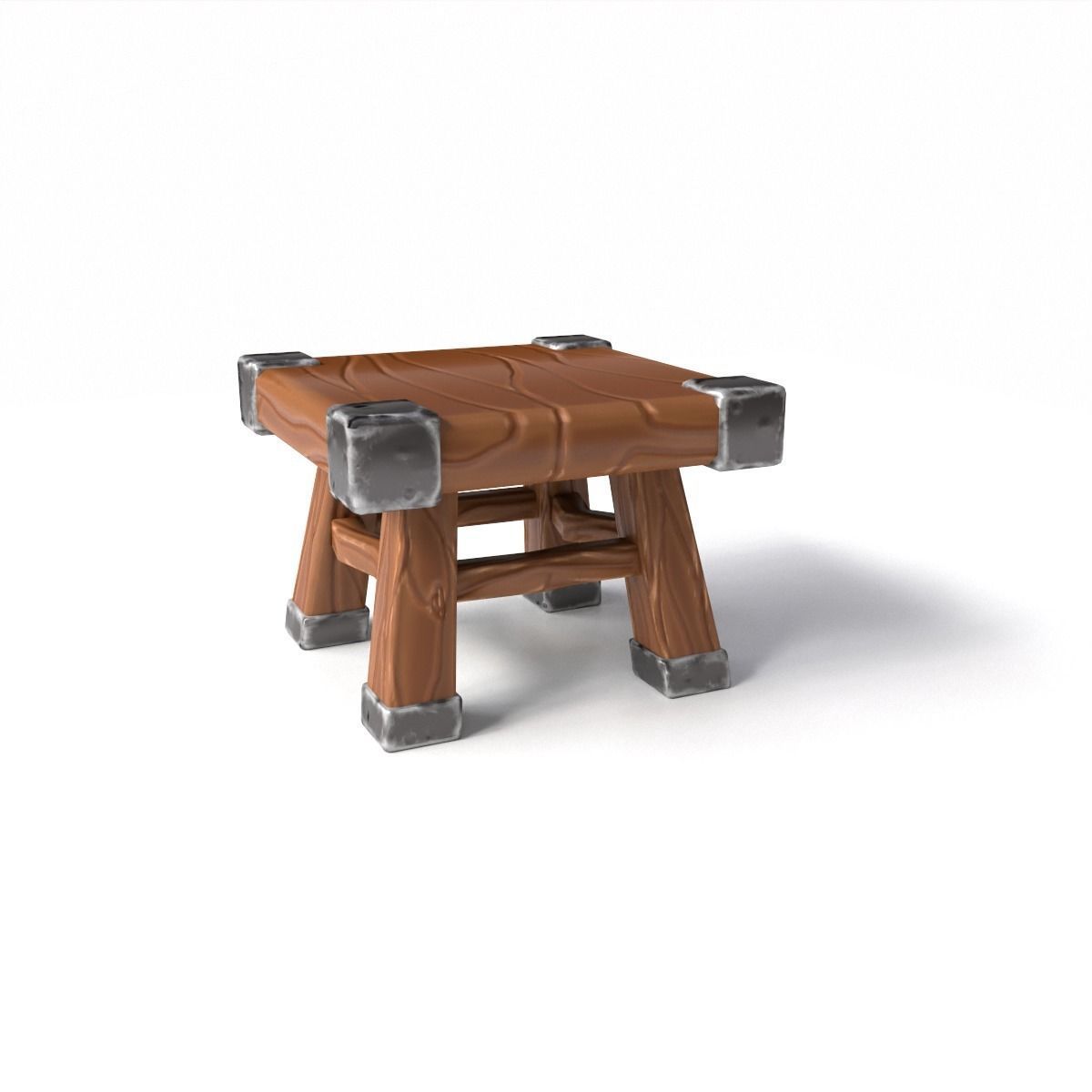 stool stylized fantasy Low-poly 3D model_7