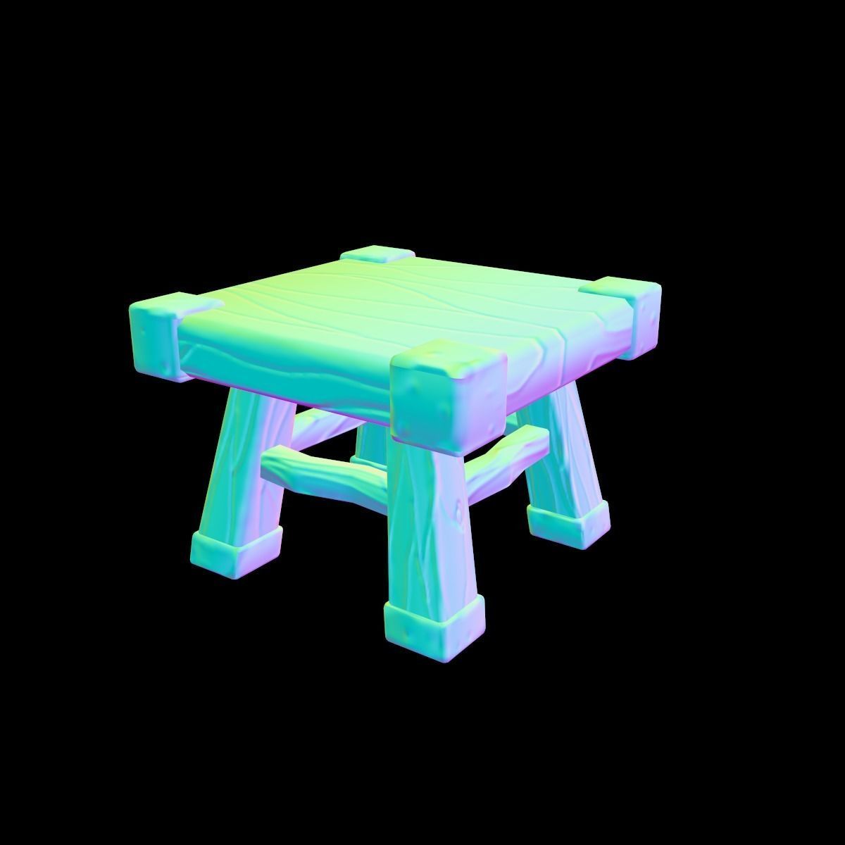 stool stylized fantasy Low-poly 3D model_19