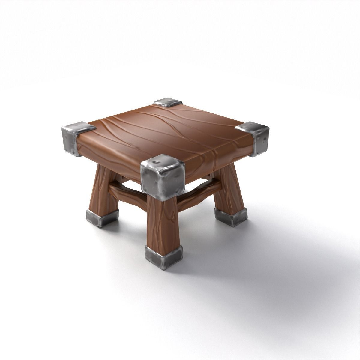 stool stylized fantasy Low-poly 3D model_8