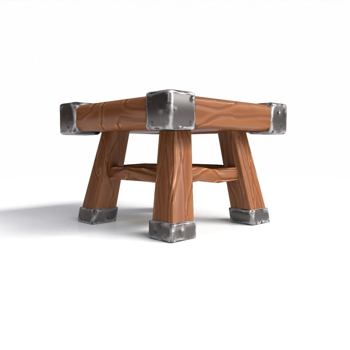 stool stylized fantasy Low-poly 3D model_6