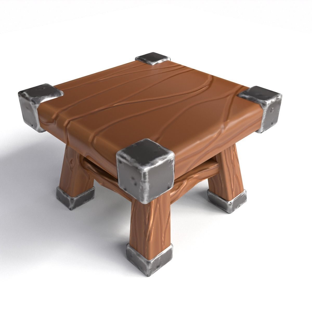 stool stylized fantasy Low-poly 3D model_3