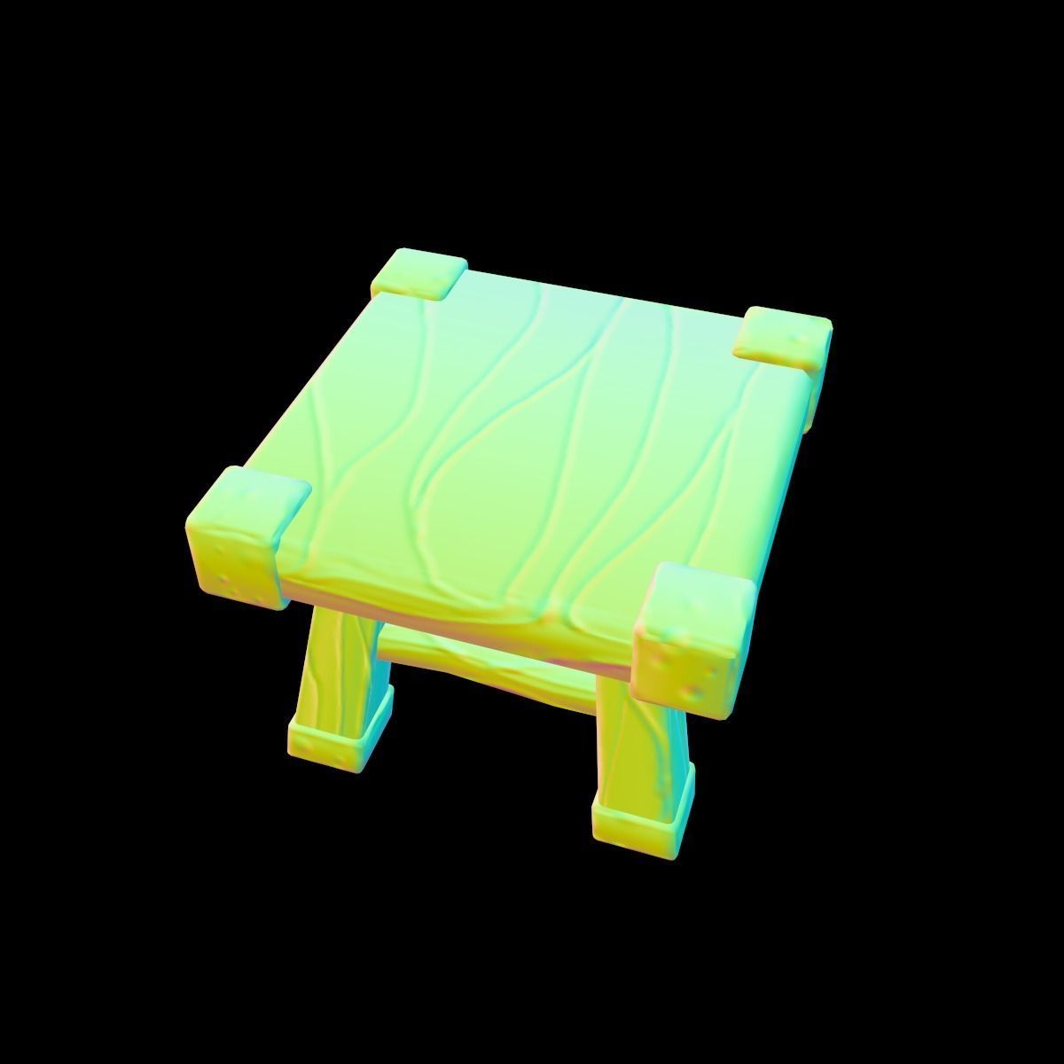 stool stylized fantasy Low-poly 3D model_20