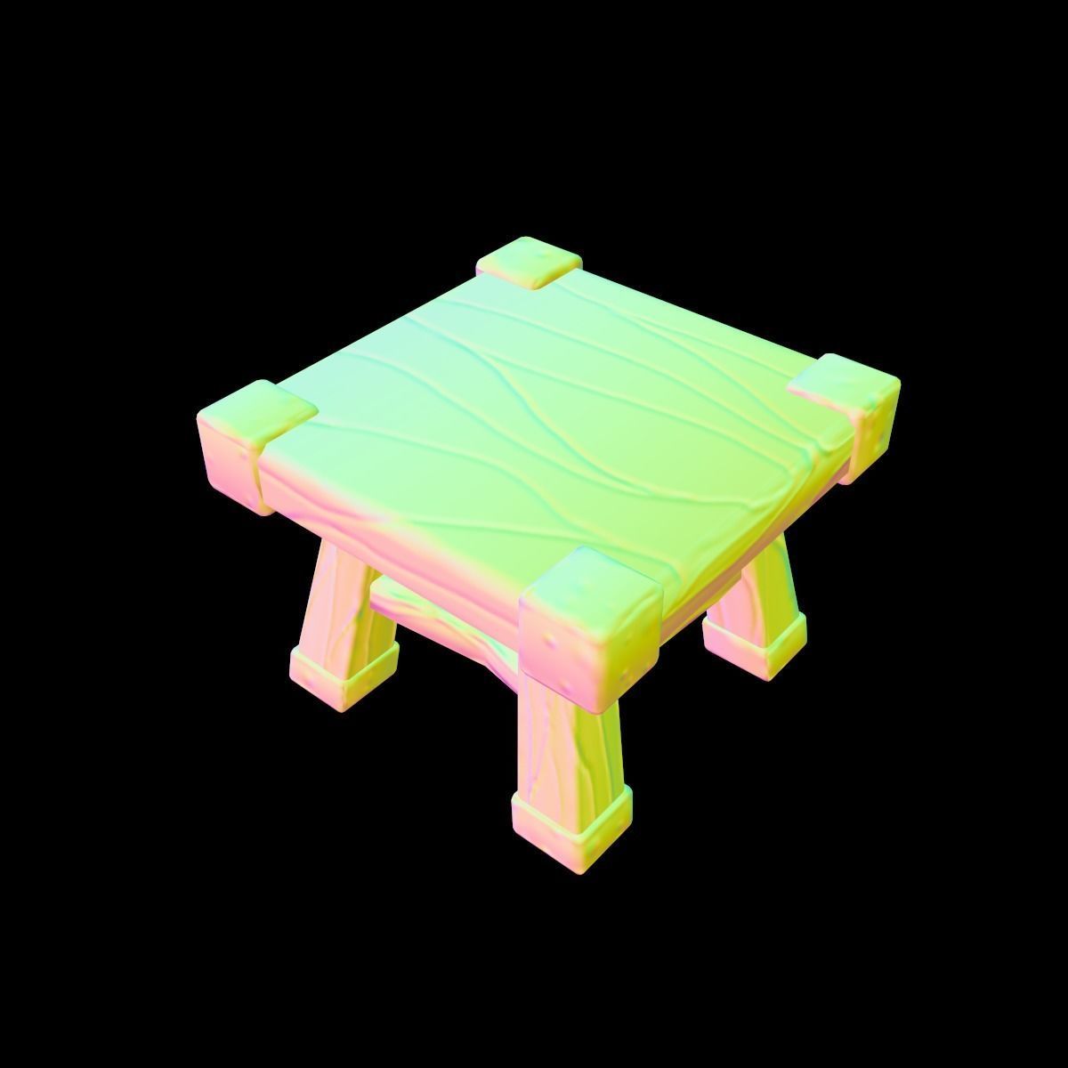 stool stylized fantasy Low-poly 3D model_16