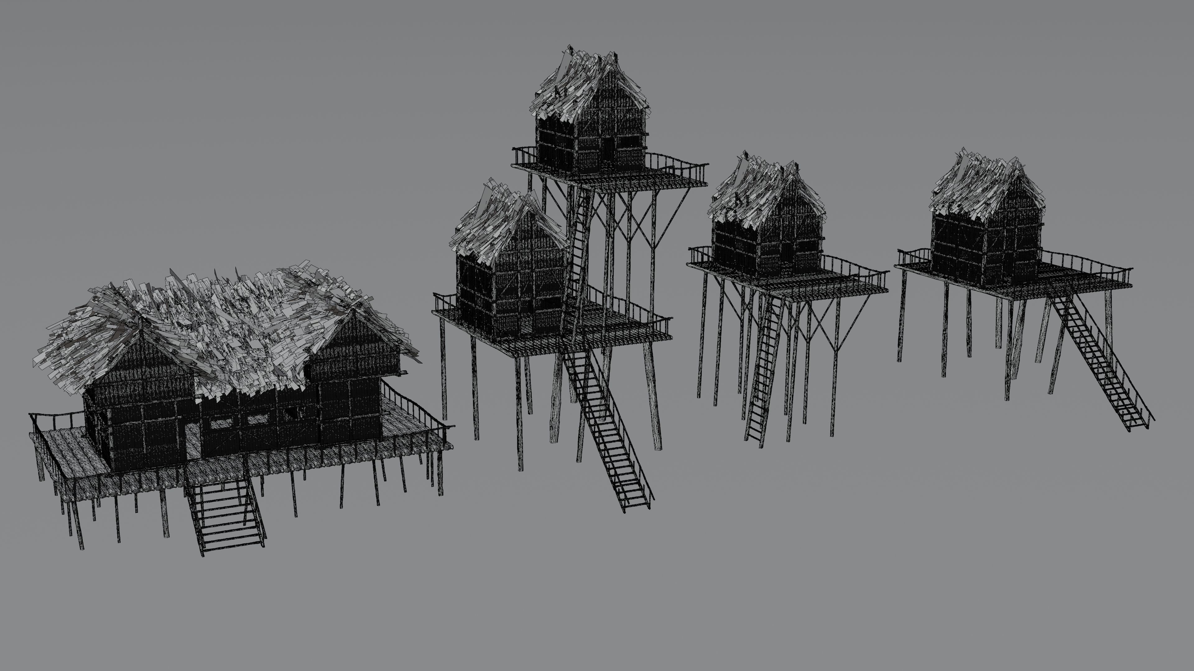 Medieval Forest House 3D model_15