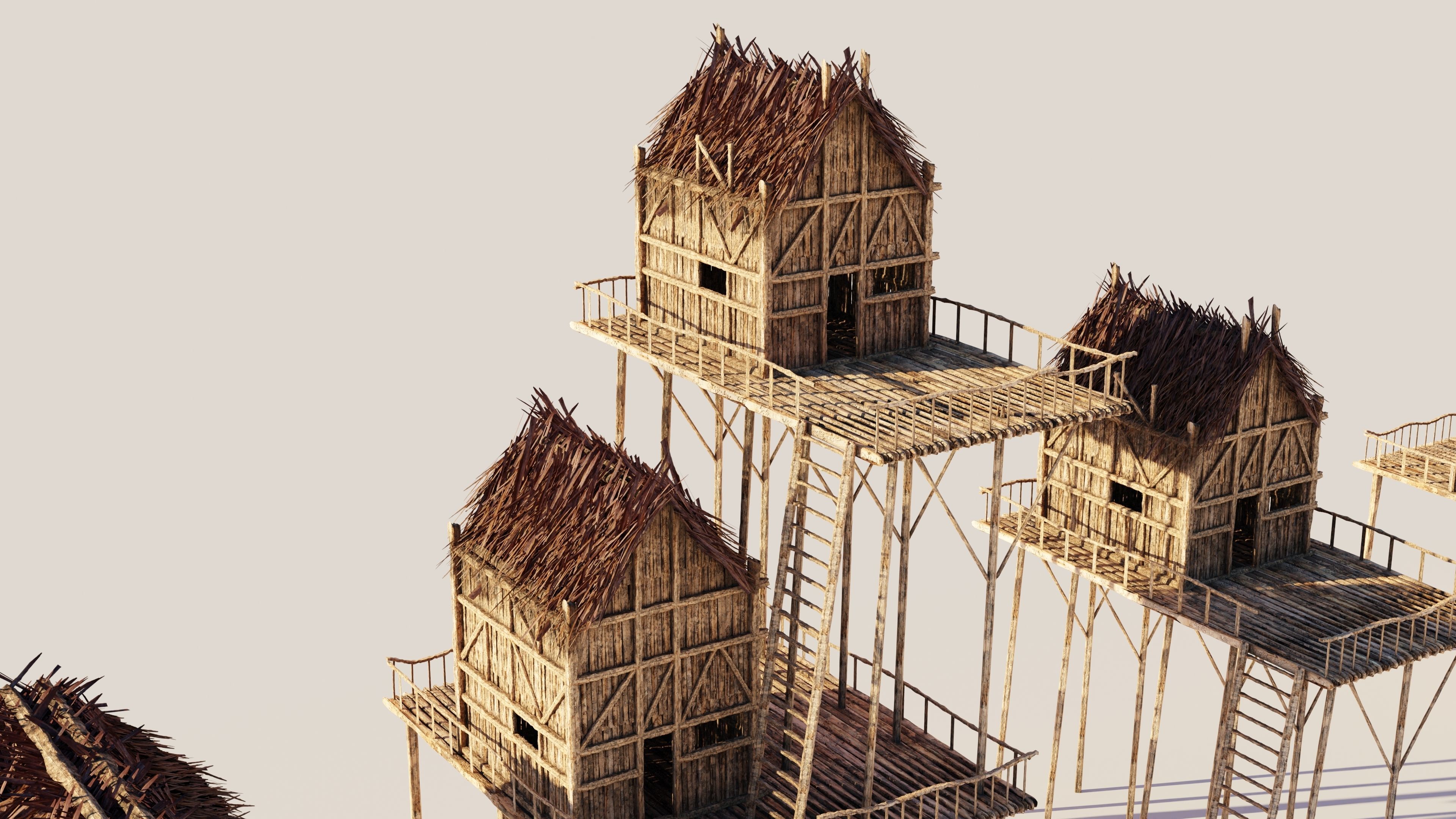 Medieval Forest House 3D model_4