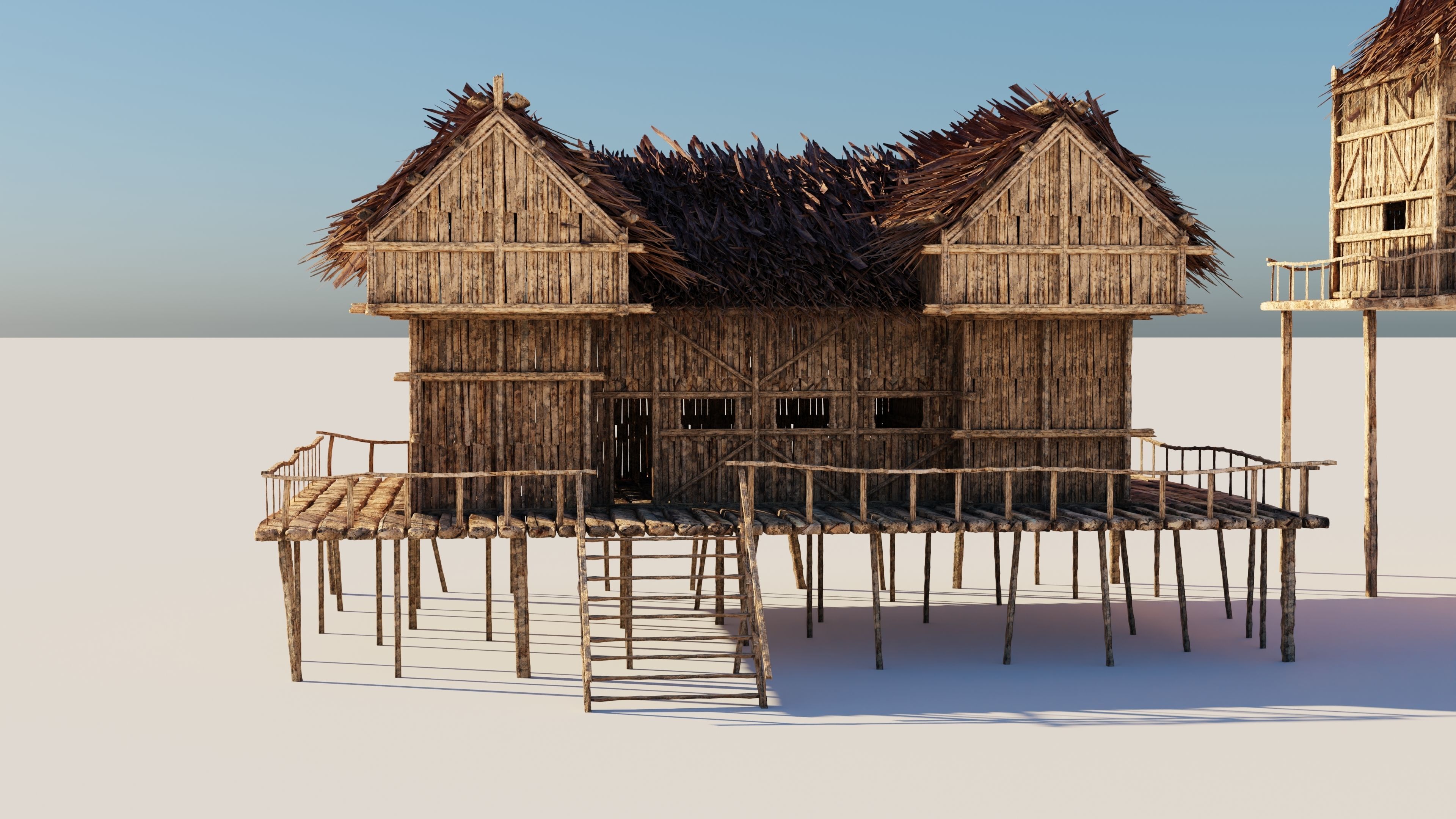 Medieval Forest House 3D model_2
