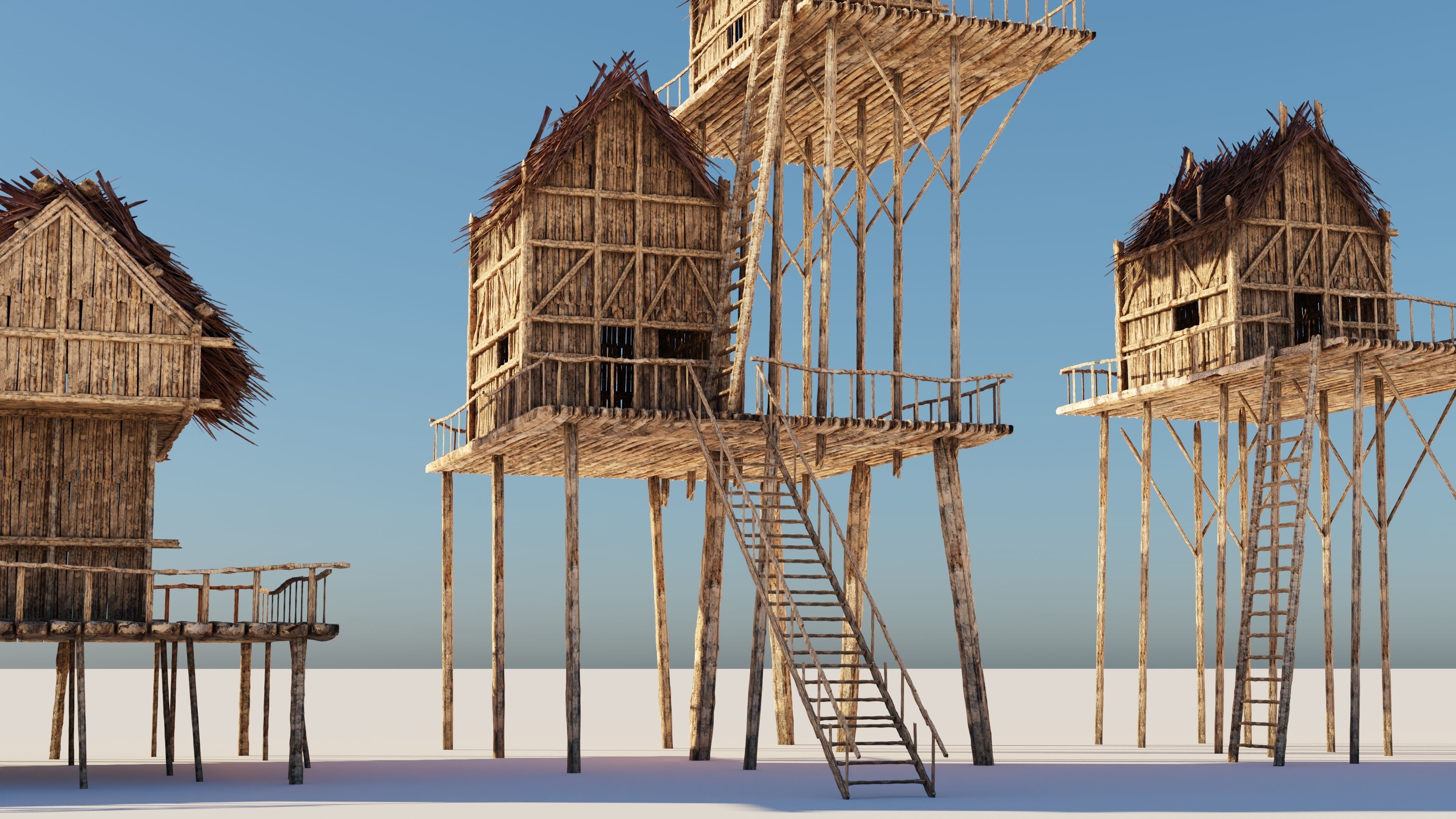 Medieval Forest House 3D model_3