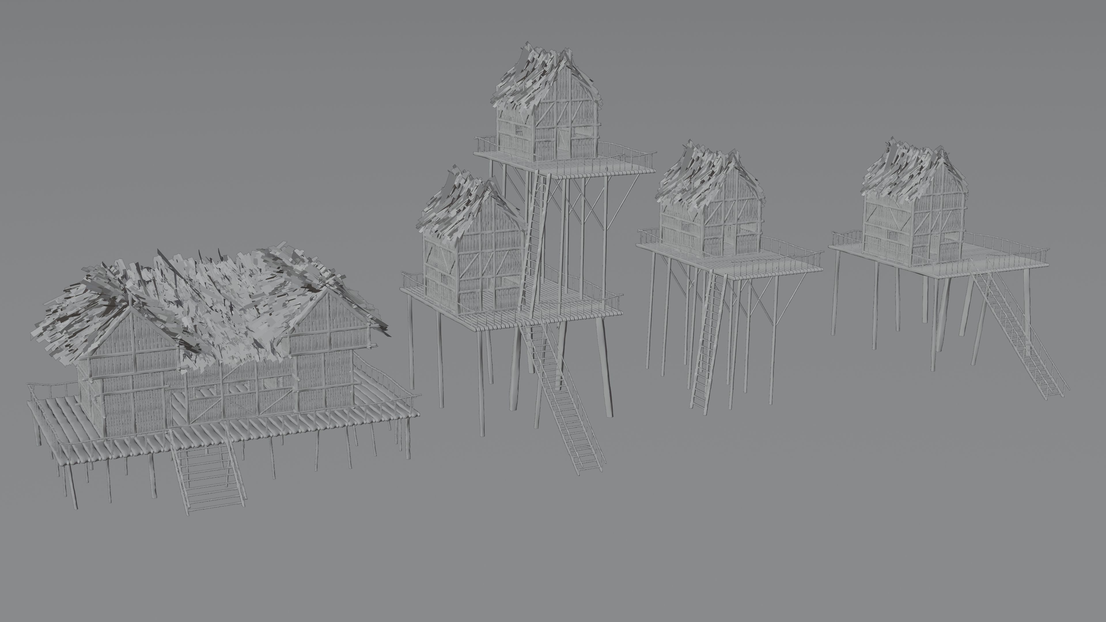 Medieval Forest House 3D model_13