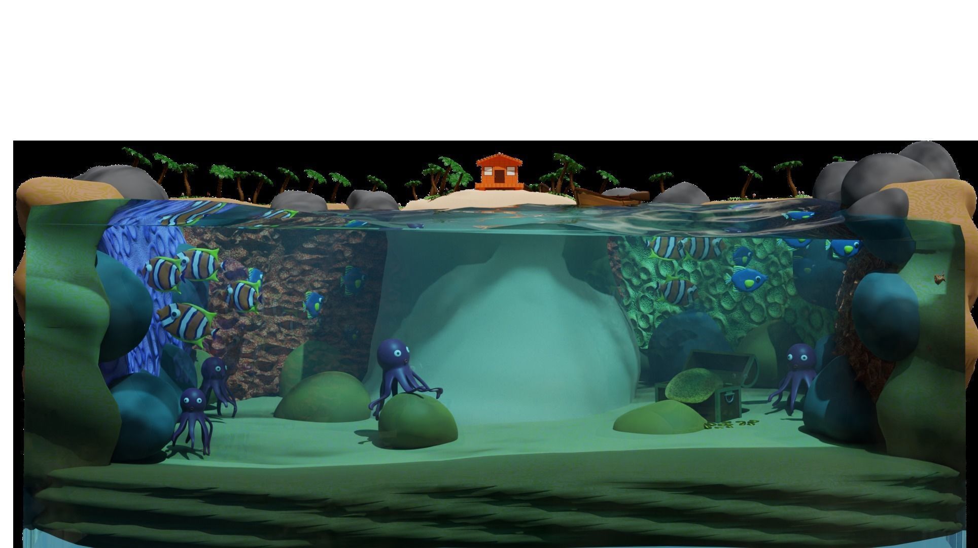 Treasure Island Scenery Low-poly 3D model_2