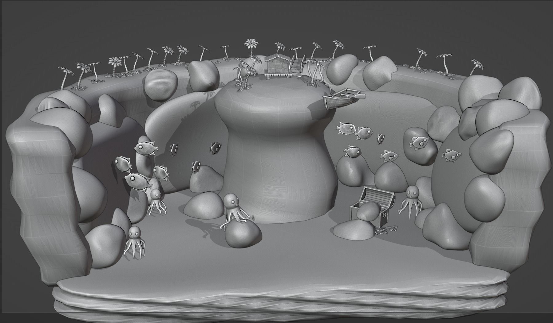 Treasure Island Scenery Low-poly 3D model_4