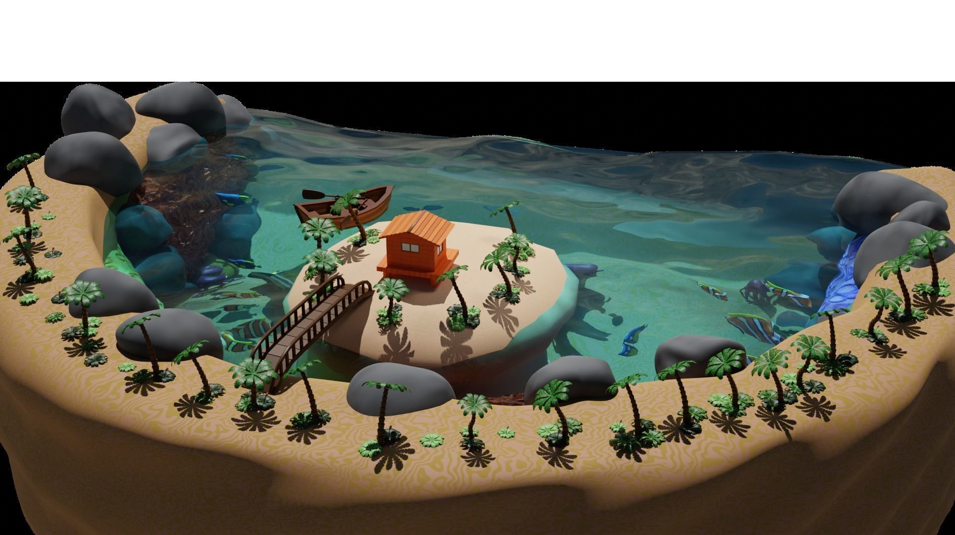 Treasure Island Scenery Low-poly 3D model_3